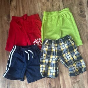 Old Navy Kids Red, Green, Navy, and Plaid Shorts Set